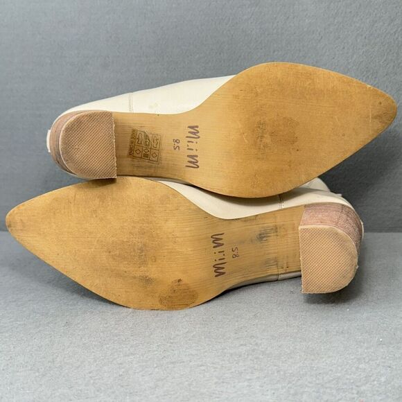 Mi.iM Esmee Chelsea Boot Size 8.5 Off White Stacked Heel Pointed Toe Bootie - Picture 10 of 15
